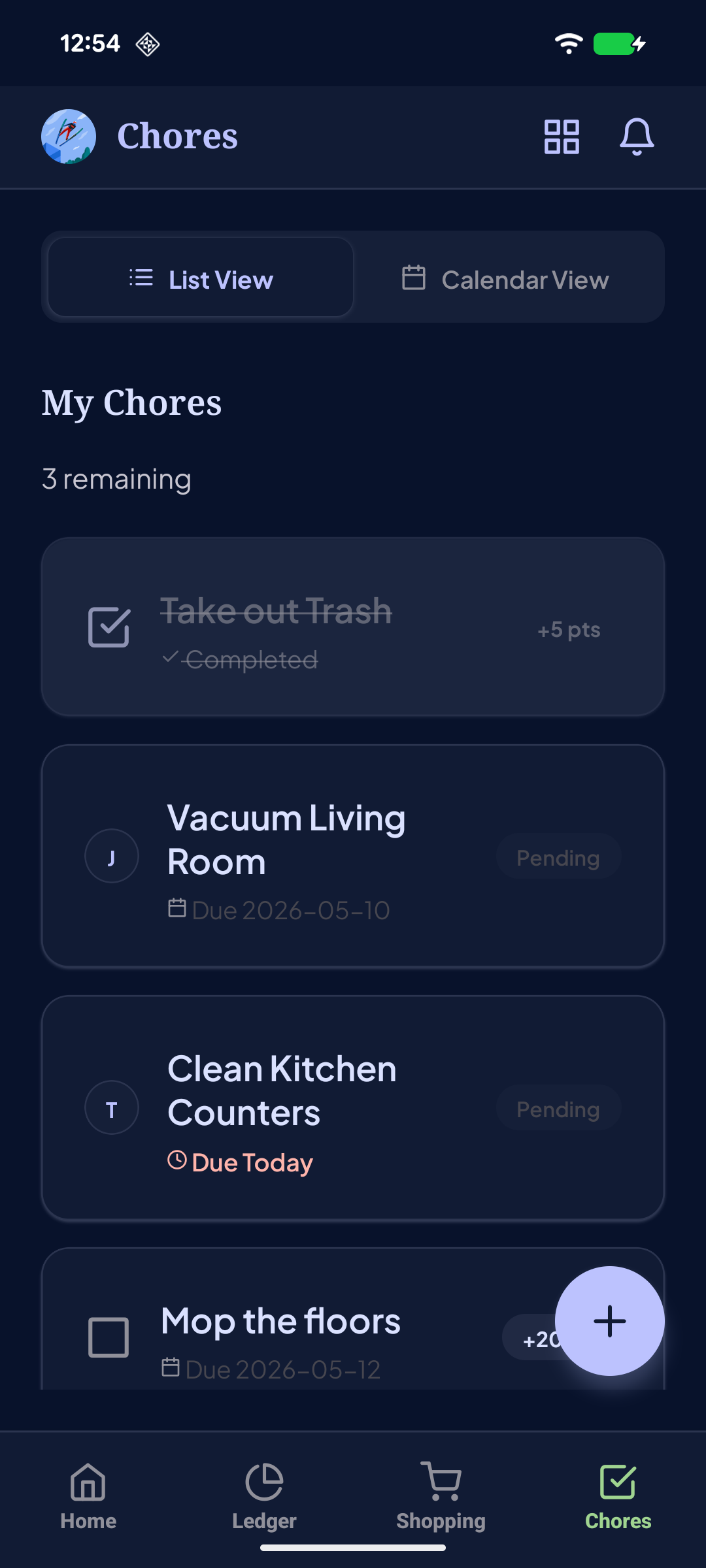 Dark Chores List